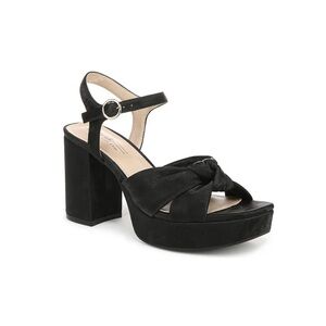 Life Stride Black Knotted Platform Block Heel Sandals